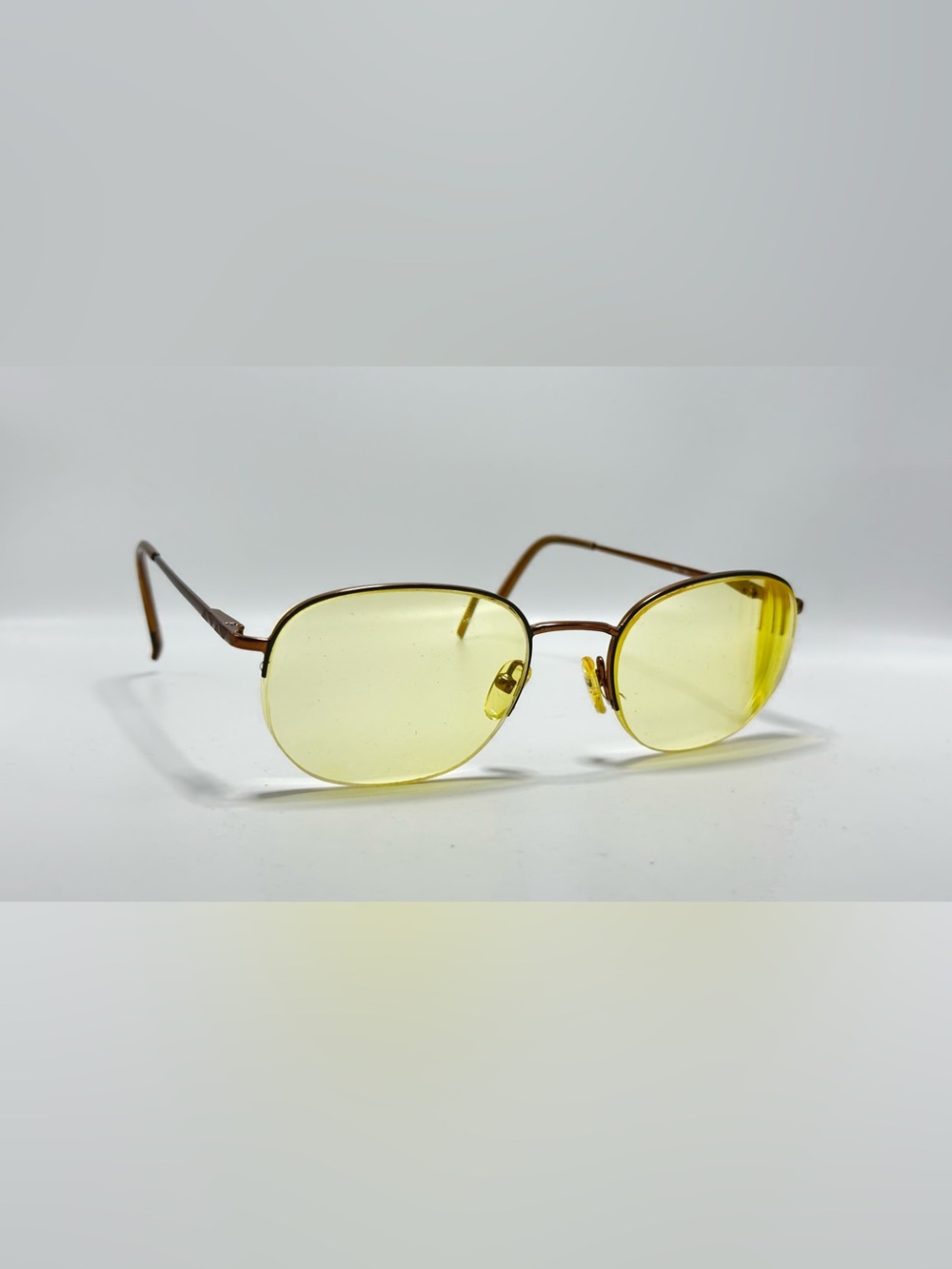BP4 Brown Olive Oval Metal Sunglasses Frames Only